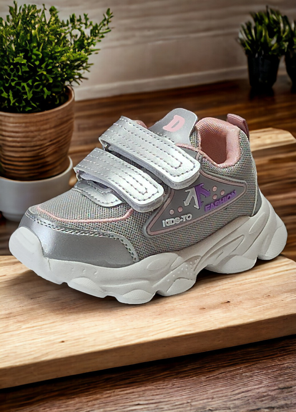 Срібні осінні дитячі кросівки для дівчинки 7502н Boyang
