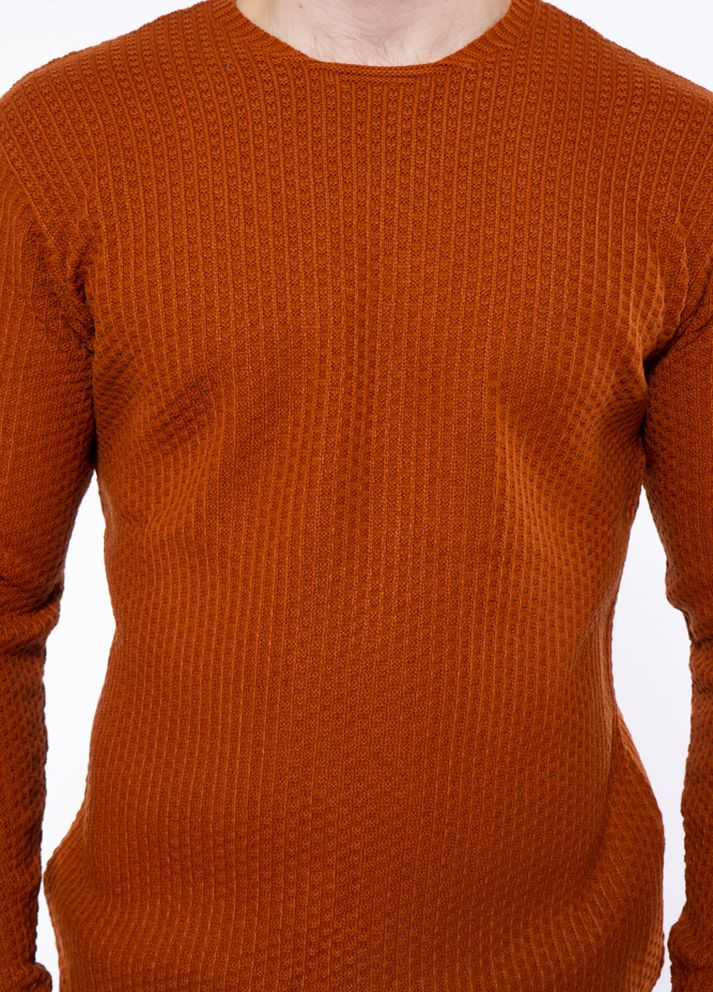 Прозрачный зимний свитер однотонный (кирпичный) Time of Style
