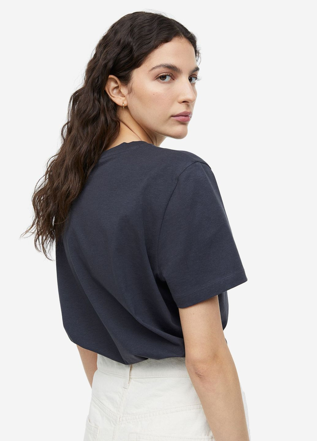 Сіра літня футболка з мотивом з коротким рукавом H&M