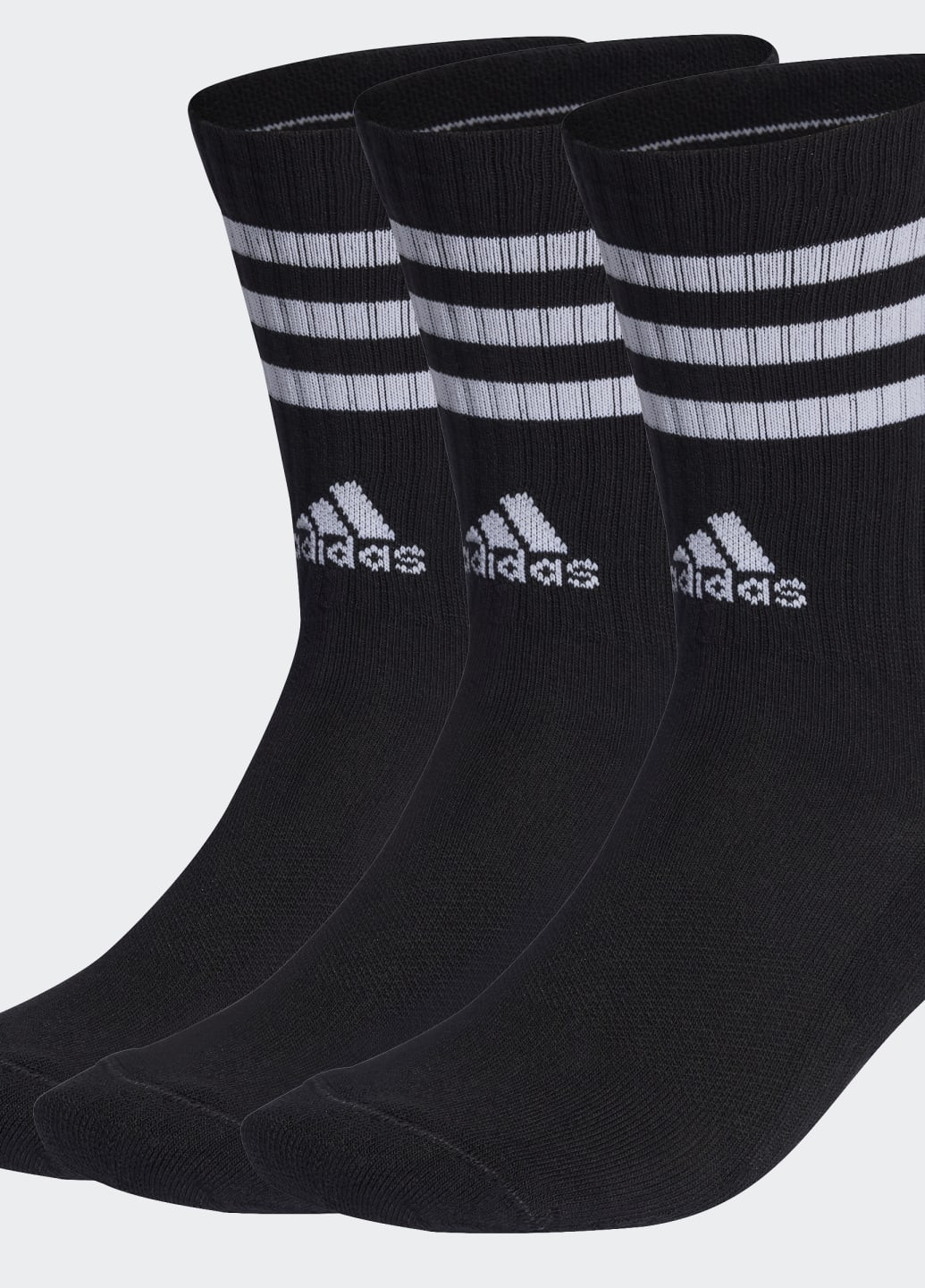 Три пары носков 3-Stripes Cushioned Crew adidas (259636978)