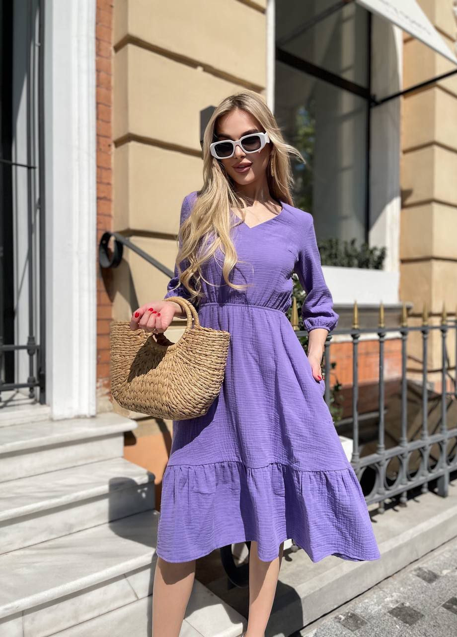 Фіолетова повсякденний плаття муслінове LeVi