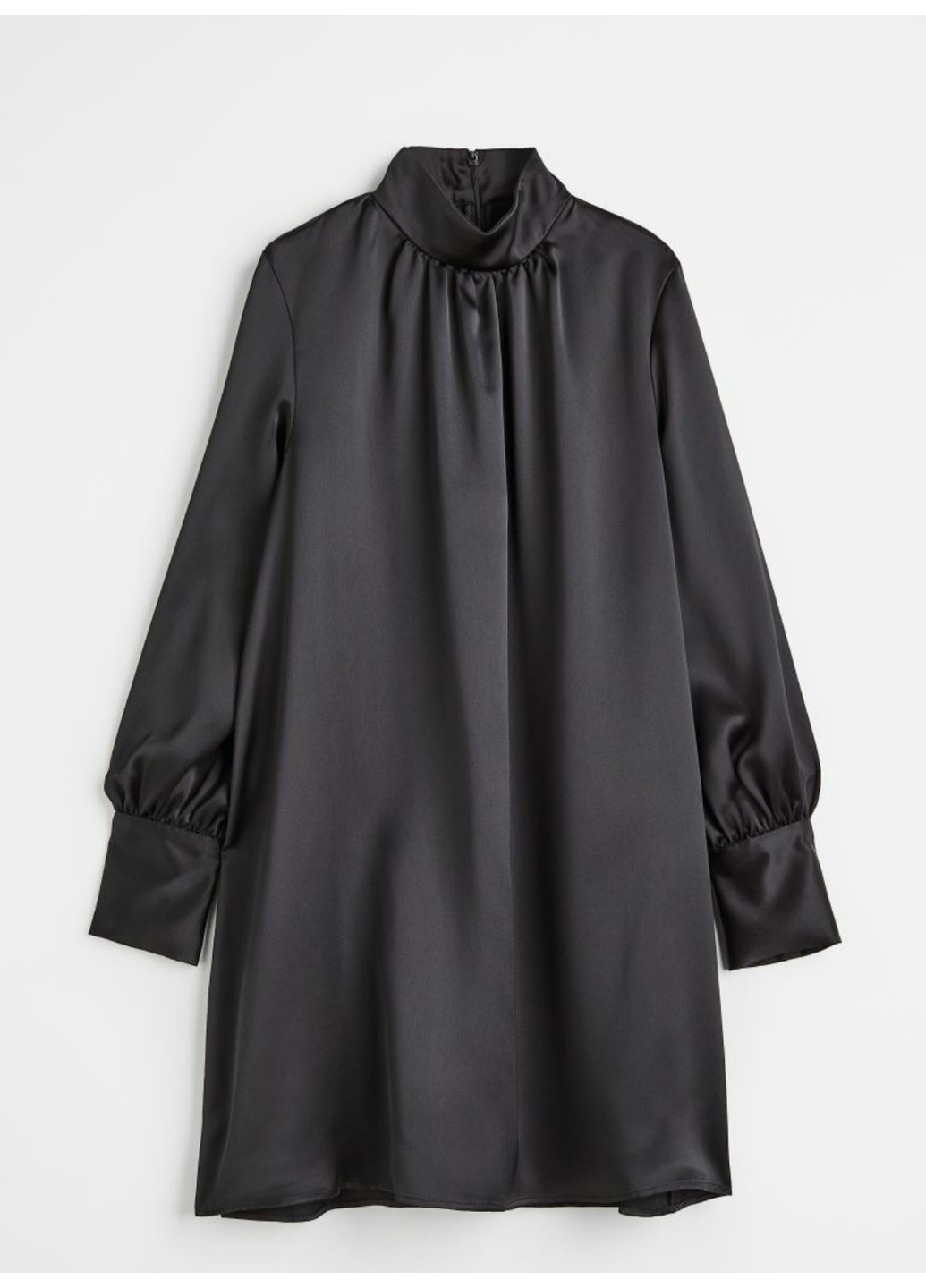 Черное коктейльное женское платье свободного кроя (10224) 38 черное H&M