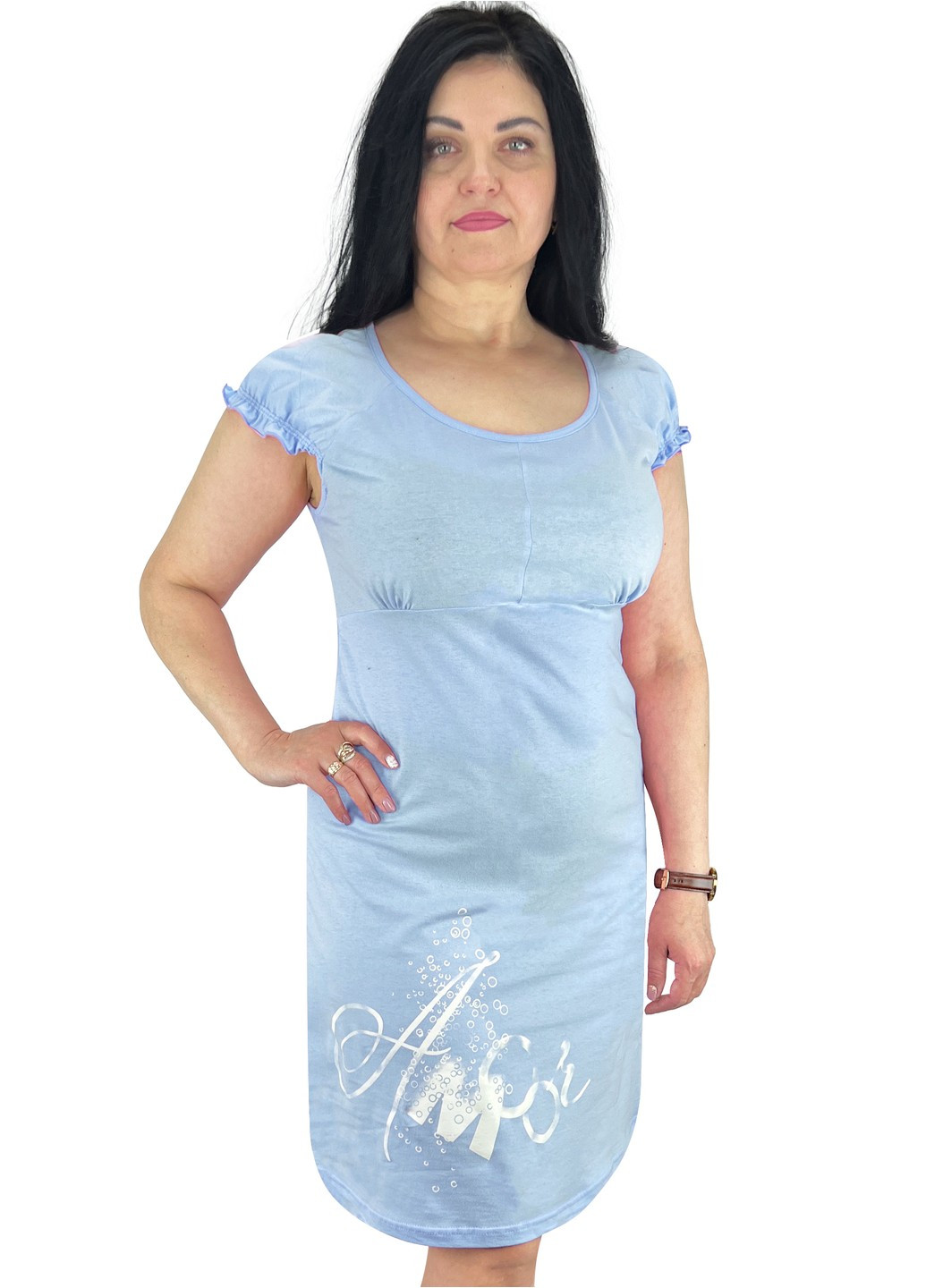 Ночная сорочка женская с накатом кулир Жемчужина стилей 4669 (277963616)