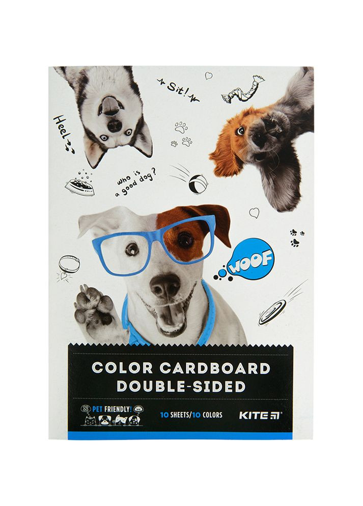 Картон цветной двухсторонний 10 листов Dogs цвет разноцветный ЦБ-00223057 Kite (260510109)