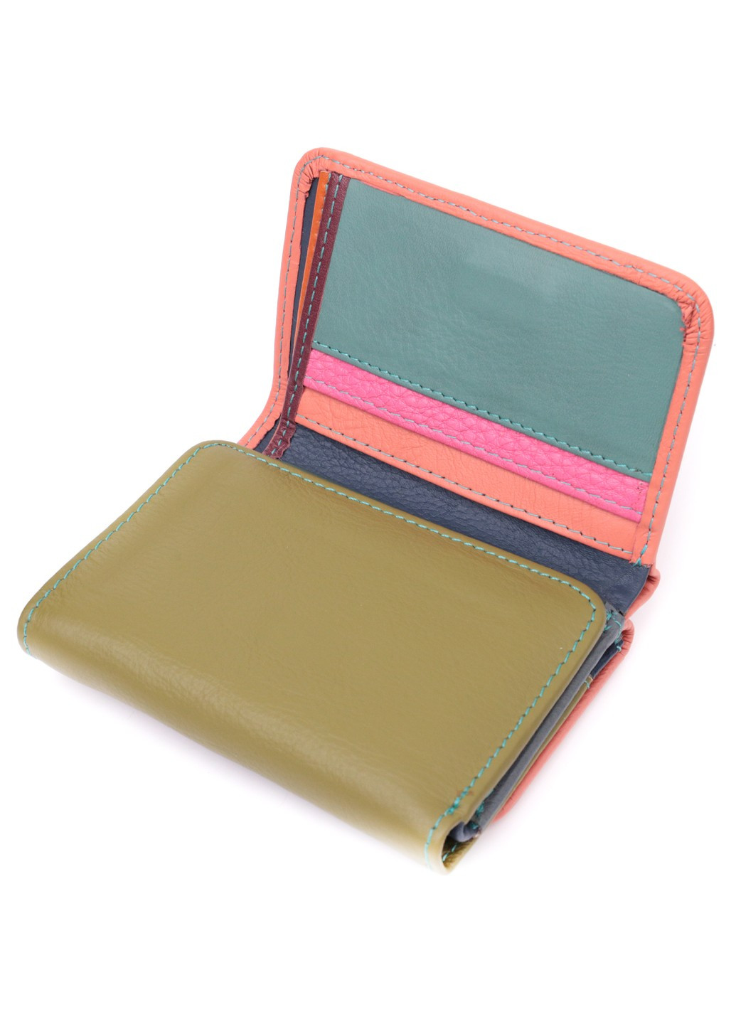 Гаманець для стильних дівчат із натуральної шкіри 22494 Різнокольоровий st leather (278001150)