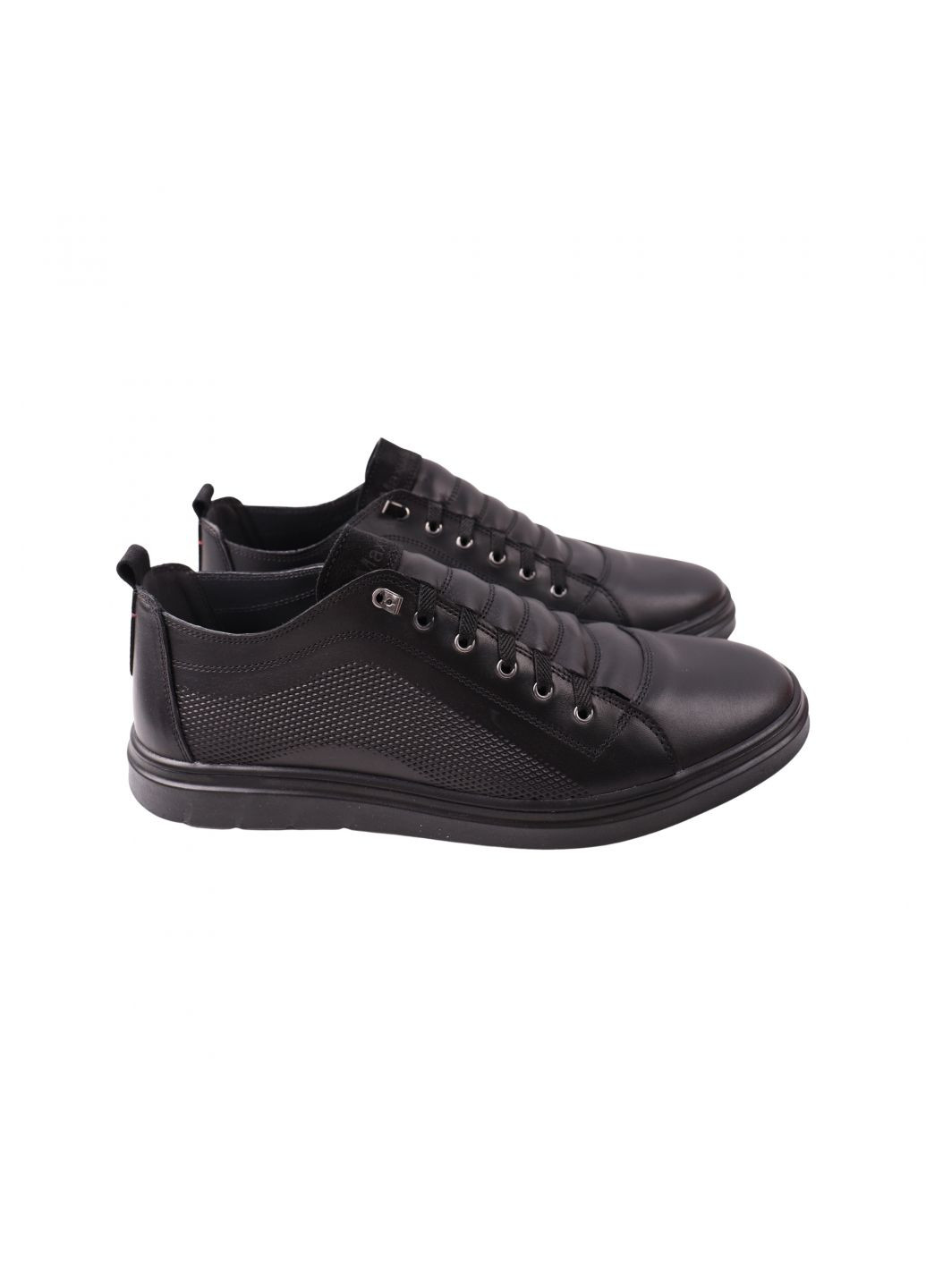 Черные кеды мужские черные натуральная кожа Maxus Shoes 119-23DTC