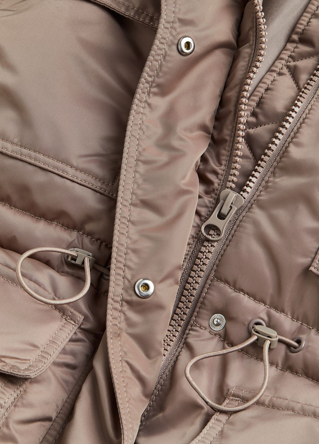 Коричнева зимня коричнева зимня обьемна повномірна куртка H&M