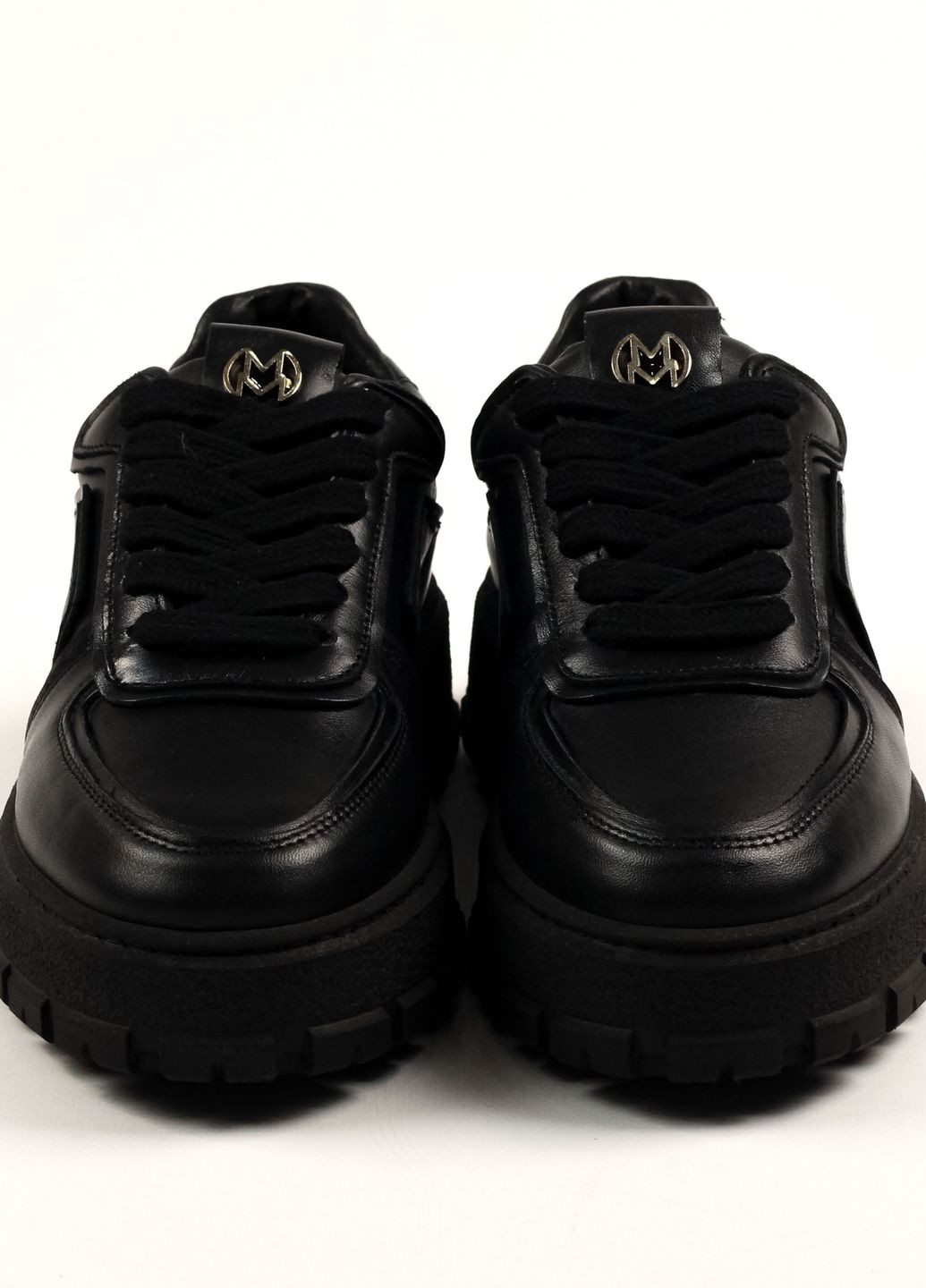 Черные всесезонные кроссовки черные кожа Mario Muzi