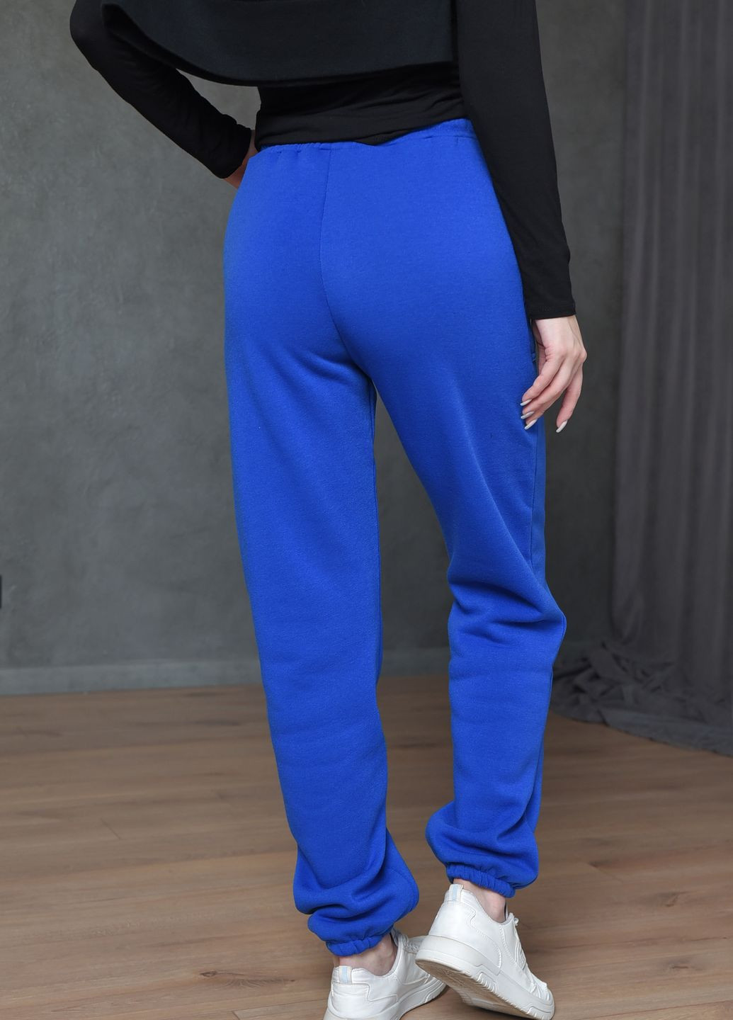 Спортивні штани жіночі на флісі синього кольору Let's Shop (265300282)
