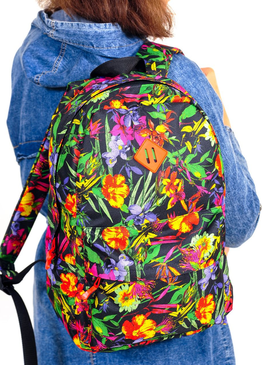 Яркий женский городской рюкзак с цветочным принтом водонепроницаемый повседневный No Brand (260597020)