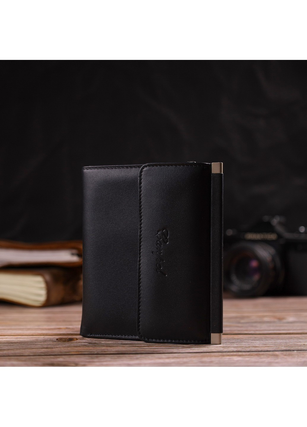 Ультрамодний гаманець для жінок з натуральної гладкої шкіри 21928 Чорний Canpellini (259815751)