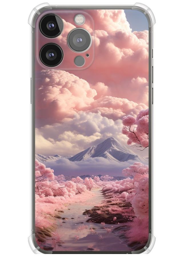 Силикон с усиленными углами чехол 'Розовые облака' для Endorphone Apple iPhone 13 Pro Max (267234085)