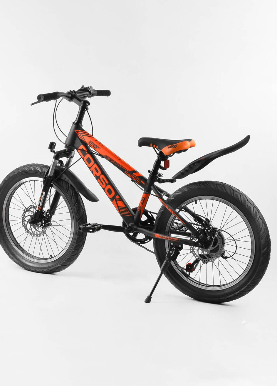 Детский спортивный велосипед 20" дюймов «AERO» цвет черно-оранжевый ЦБ-00213423 Corso (259423386)