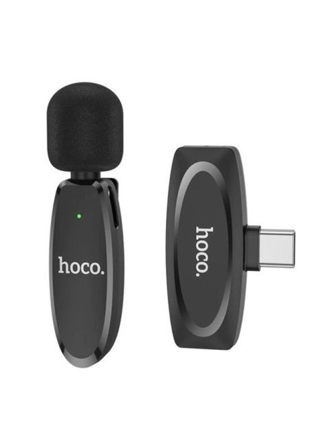 Бездротовий мікрофон для телефону (Type-C, з придушенням шуму, з ресивером, петличка) - Чорний Hoco L15 (264835967)