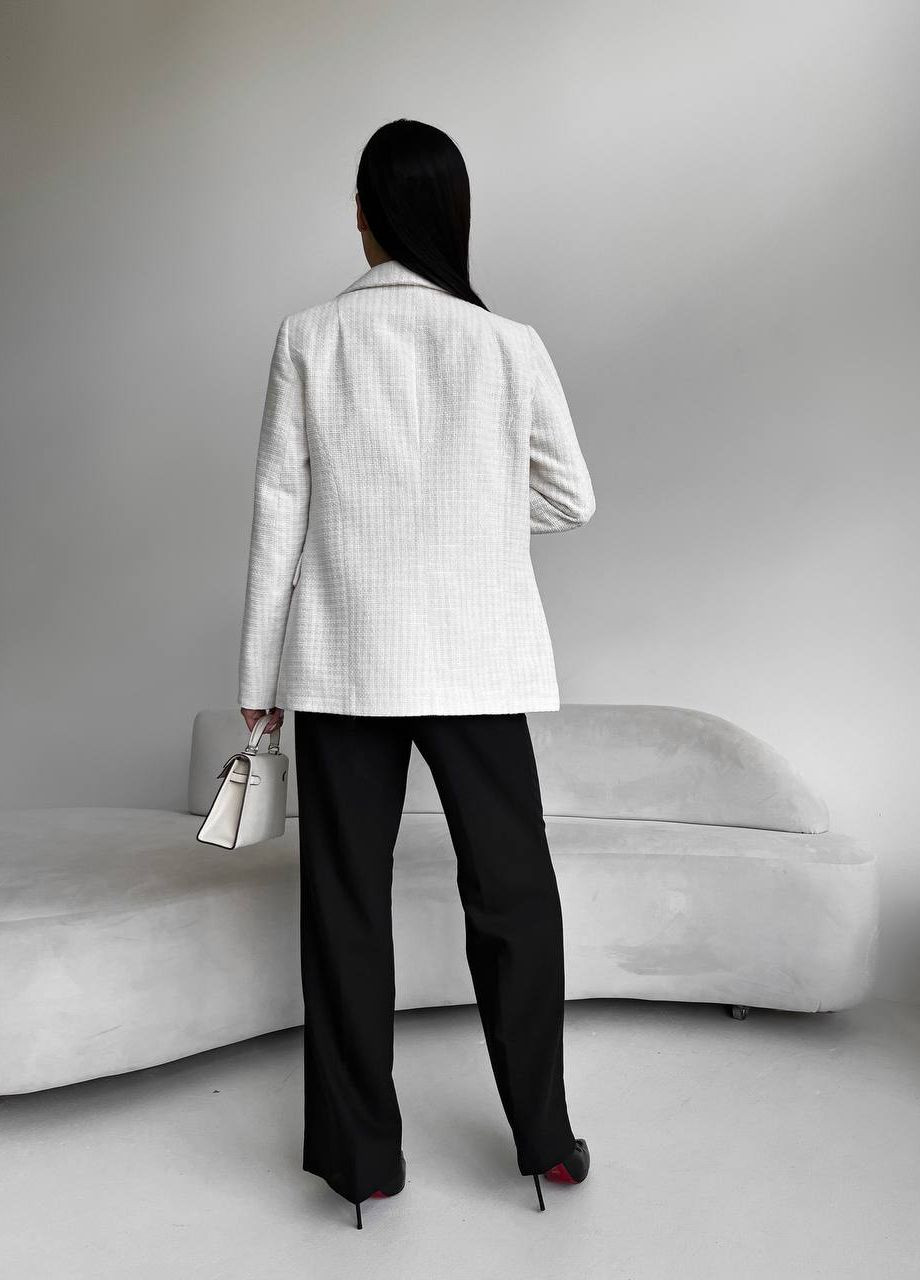 Белый женский женский пиджак цвет белый р.42 442502 New Trend -