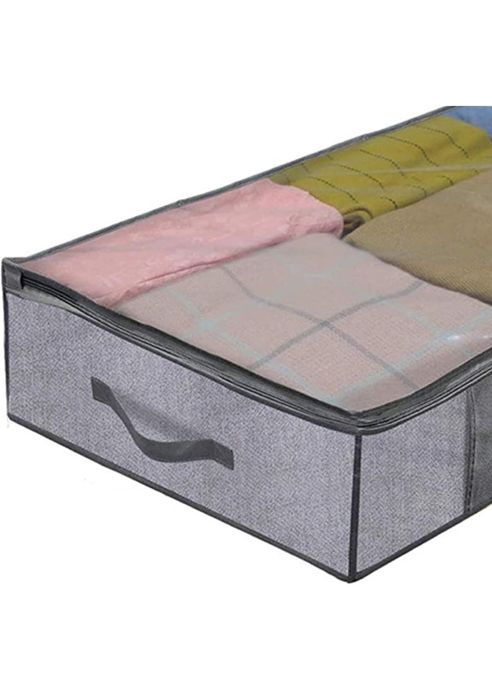 Органайзер короб ящик бокс для хранения вещей одежды белья подушек одеял игрушек 100х50х15 см (475657-Prob) Серый Unbranded (269791543)