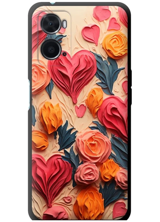 TPU чорний чохол 'Сердечка 3' для Endorphone Oppo A76 (267231666)