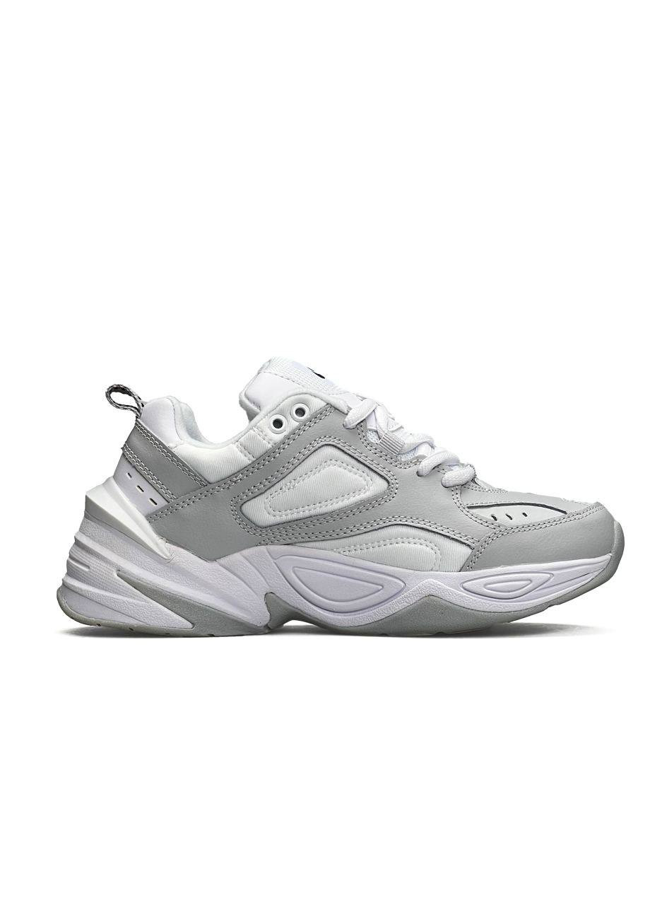 Белые демисезонные кроссовки женские, китай Nike M2K Tekno White Gray Black