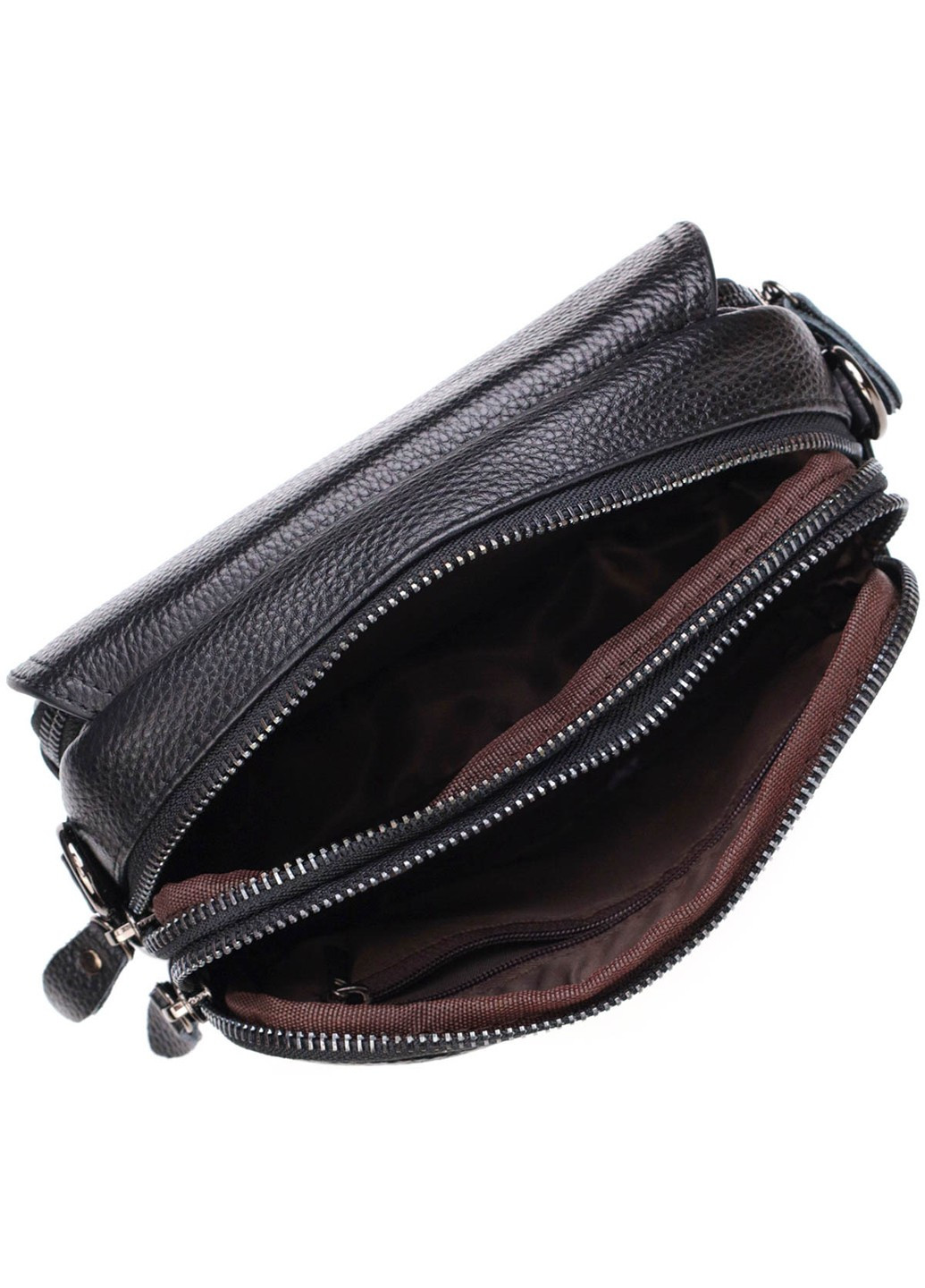 Каркасная женская сумка из натуральной кожи 22083 Черная Vintage (260360863)