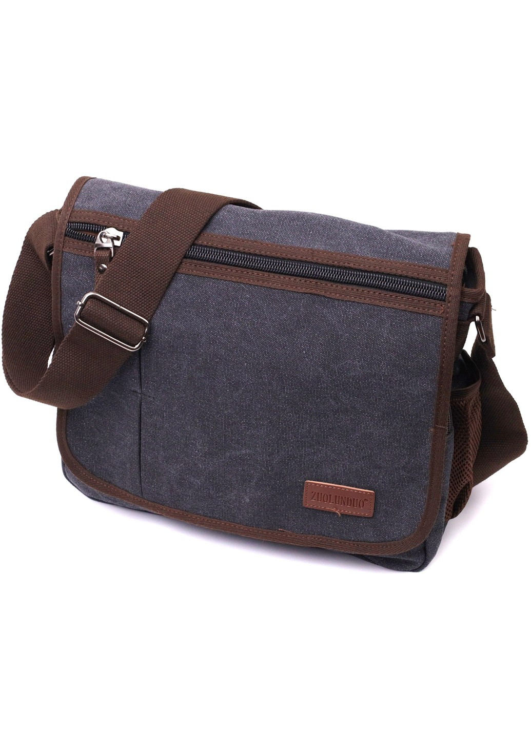 Сумка через плече для ноутбука 13" із щільного текстилю 22200 Чорний Vintage (267932182)