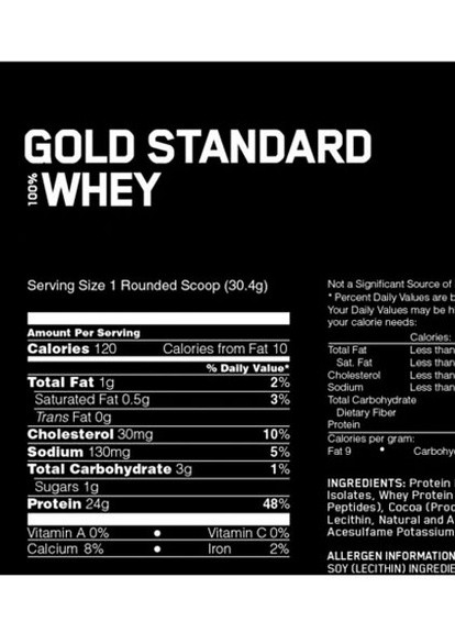 100% Whey Gold Standard 909 g /29 servings/ Double Rich Chocolate Optimum Nutrition (256722603)