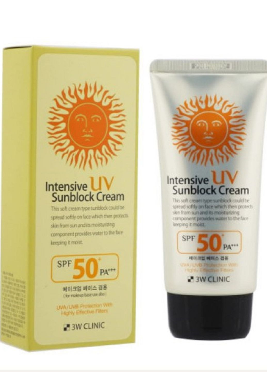 Сонцезахисний крем Intensive UV Sunblock Cream SPF50 PA+++ 3W Clinic (262454312)