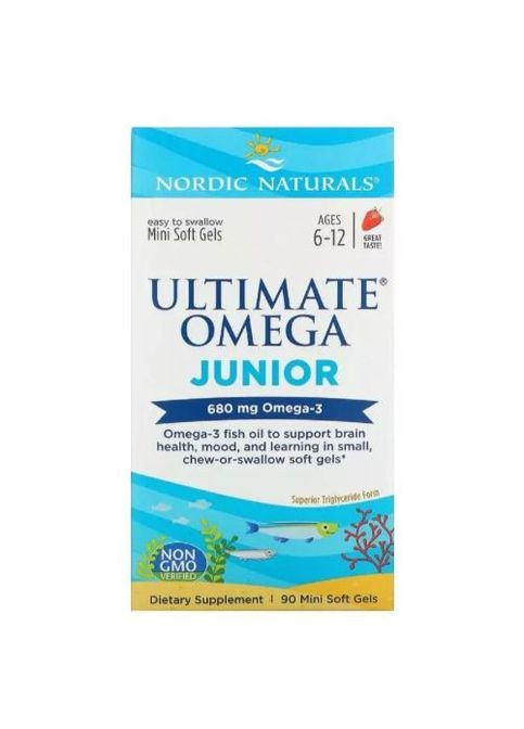Ultimate Omega Junior 680 mg 90 Chewable Soft Gels Strawberry Nordic Naturals (263945071)