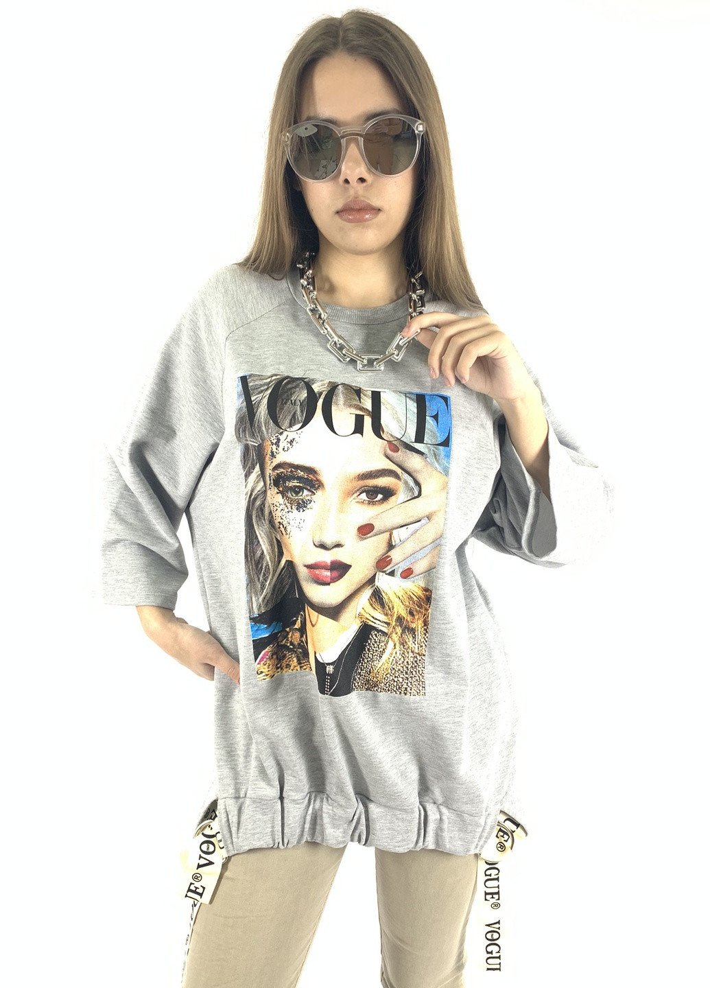 Світло-сірий світшот — туніка жіноча Vogue (257877501)