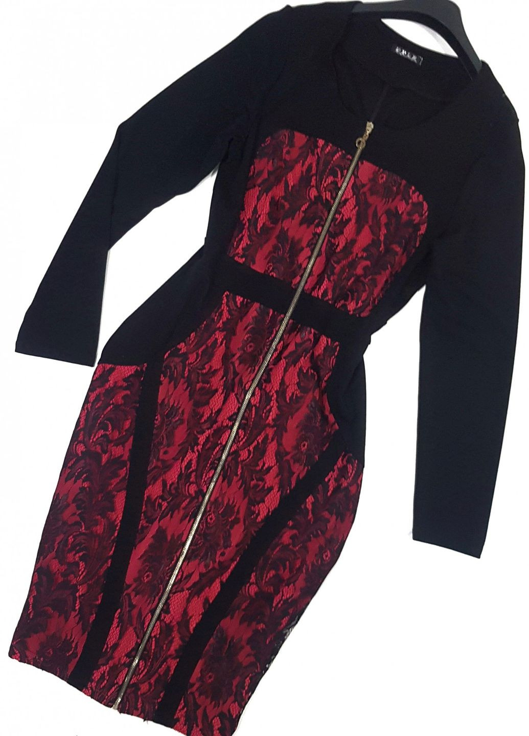 Чорна святковий сукня чорна з розовим із замком спереді G&N