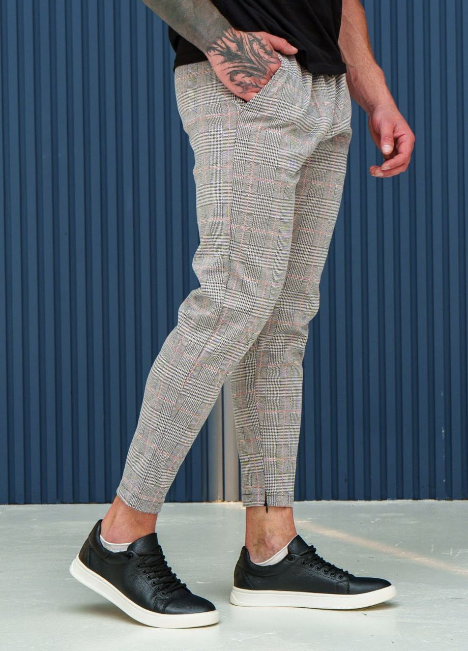 Серые классические демисезонные укороченные, классические, зауженные брюки Vakko