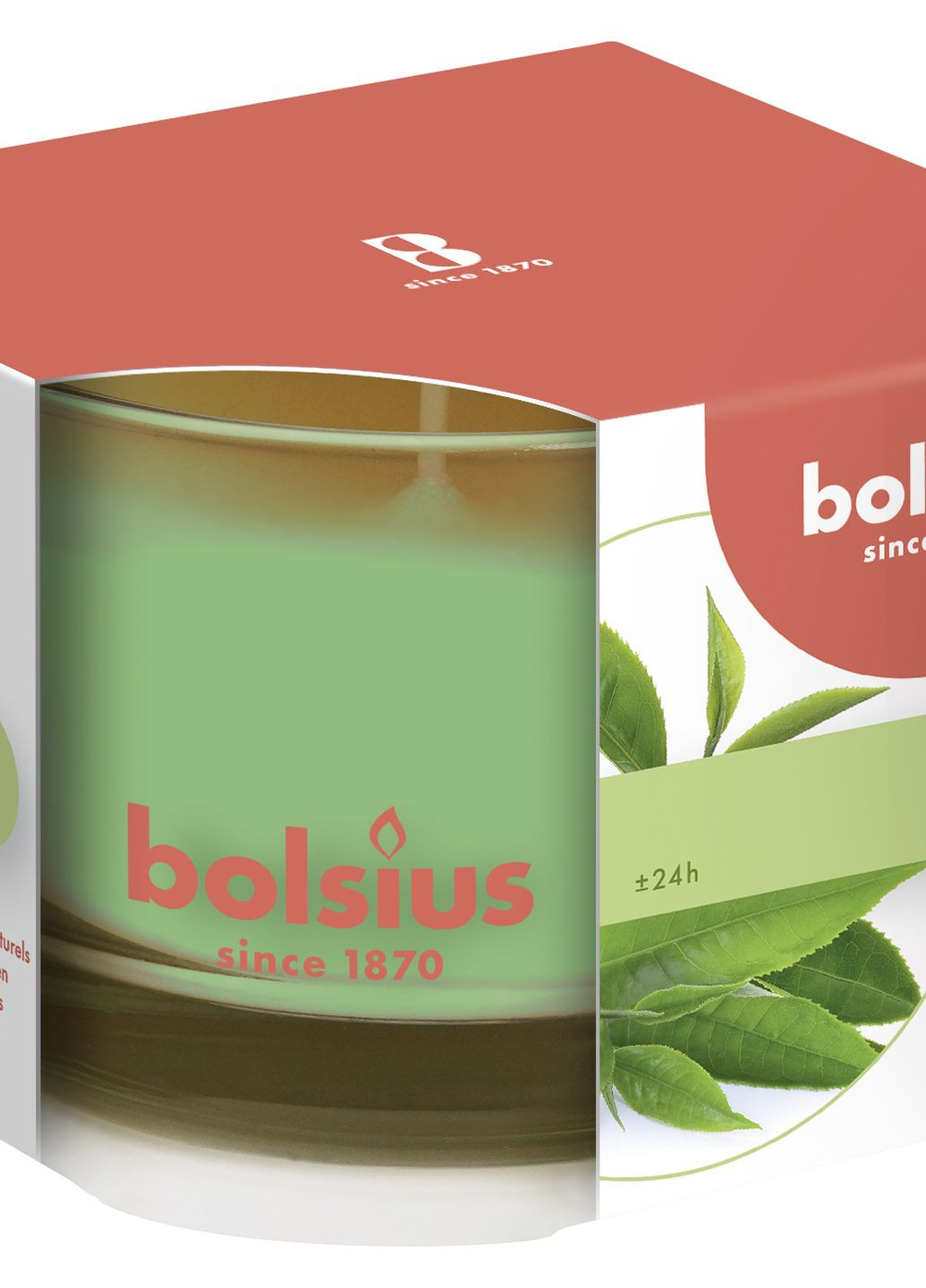 Свеча в стекле ароматическая True scents 6.3х9см аромат Зеленый чай (BOL-170443) Bolsius (263945506)