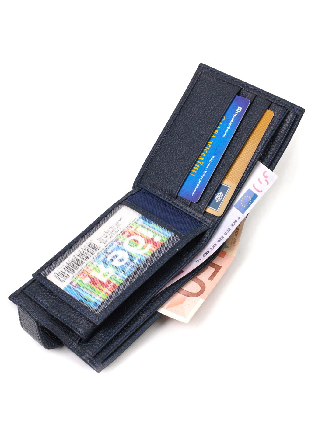 Популярний горизонтальний гаманець для чоловіків із натуральної шкіри флотар 21884 Синє Canpellini (259830017)