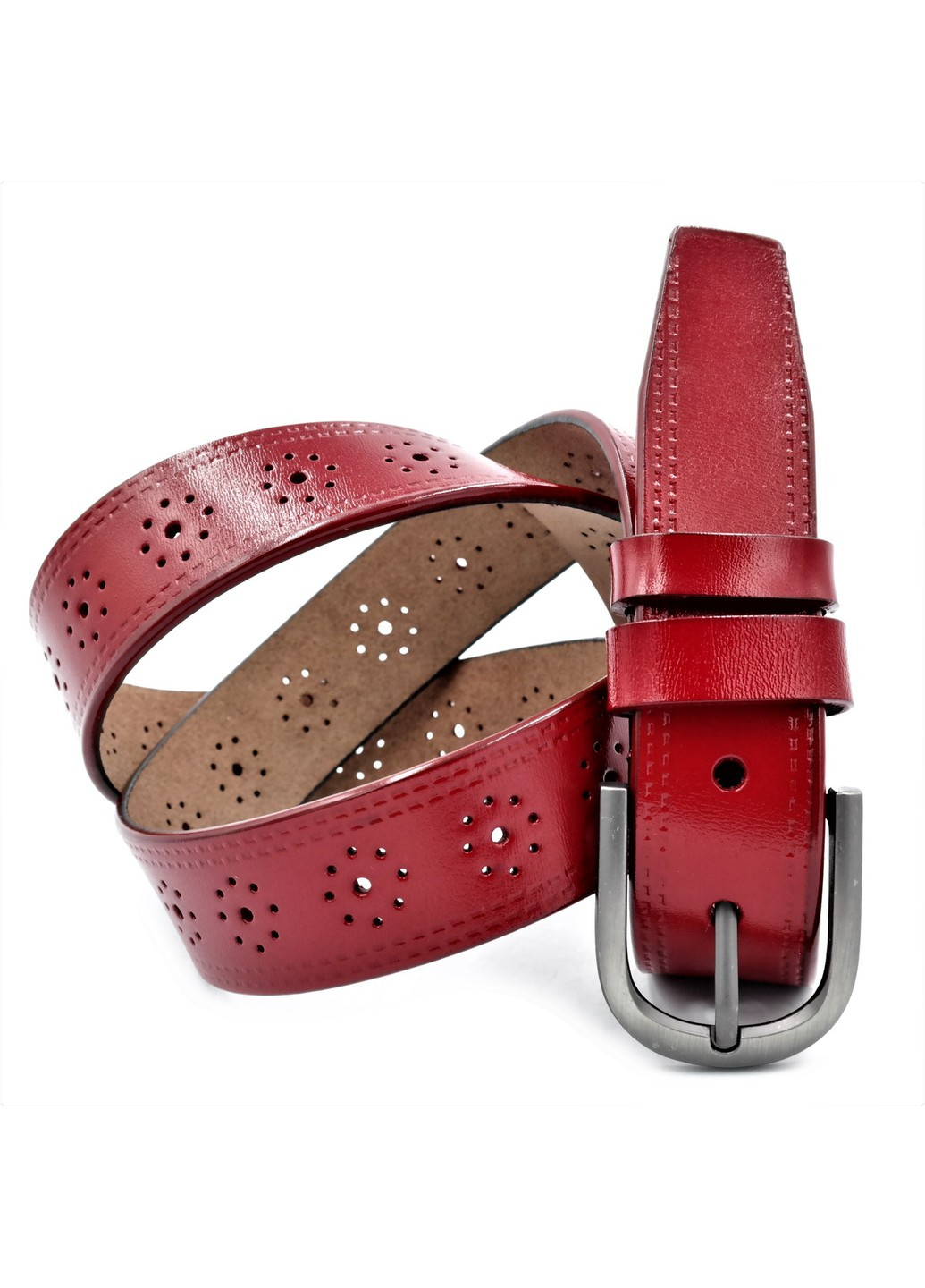 Женский ремень nwzh-35k-0099 110-115 см Красный Le-Mon (272596559)