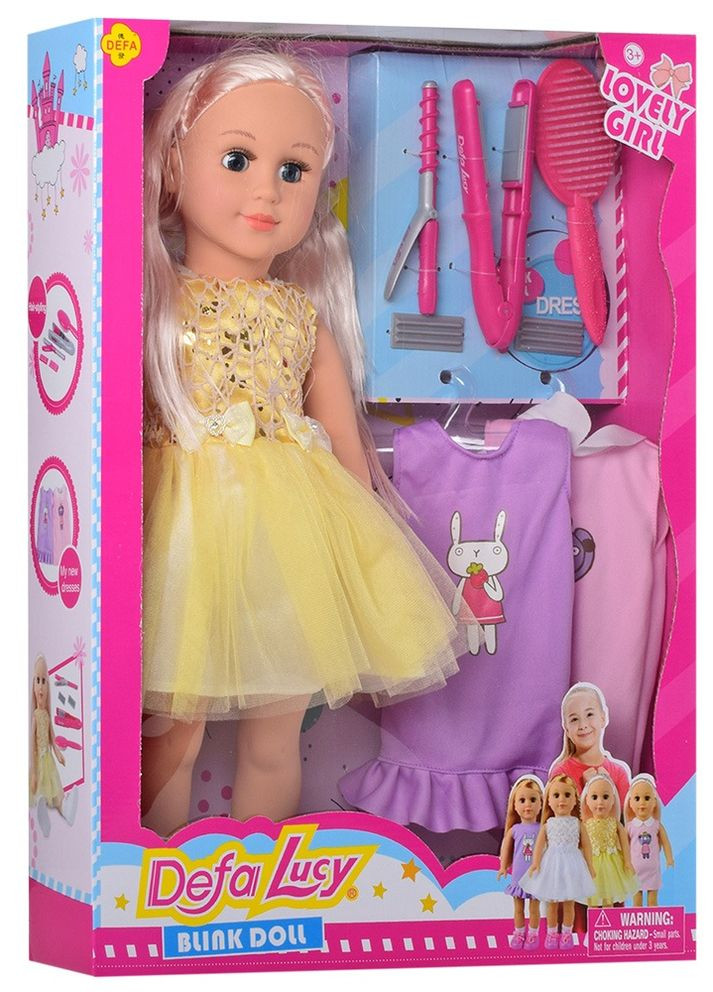 М'яконабивна лялька з аксесуарами ( 5513) 2 види. Ляльки для дівчаток Defa (263932065)