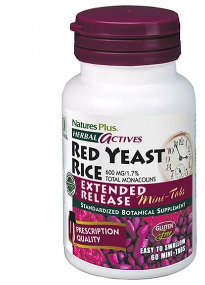 Nature's Plus Herbal Actives, Red Yeast Rice 600 mg 60 Mini Tabs Natures Plus (256720798)