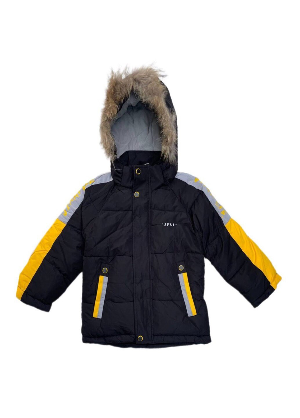 Чорна зимня куртка зимова для хлопчика Модняшки