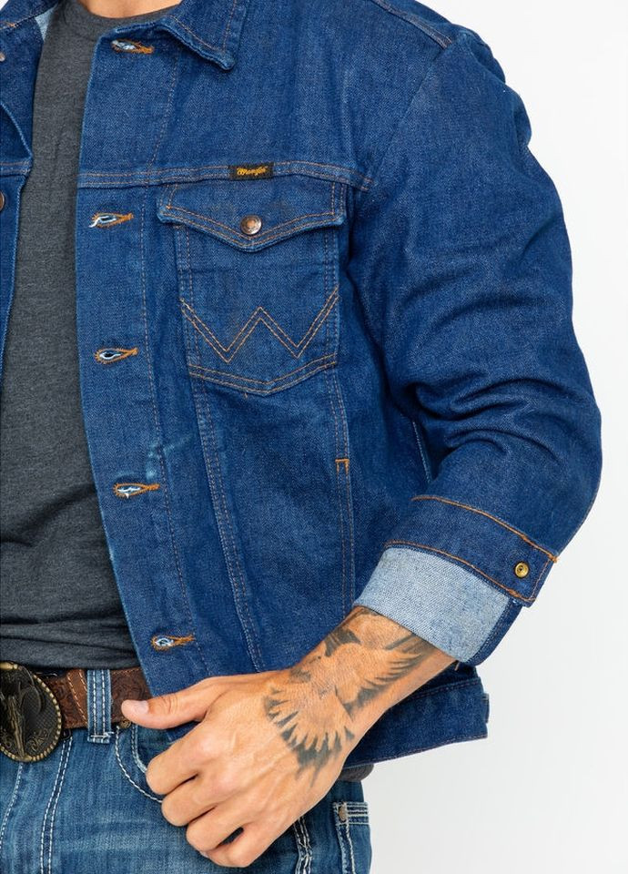 Темно-синя демісезонна бестселер! джинсова куртка – denim original Wrangler Cowboy Cut