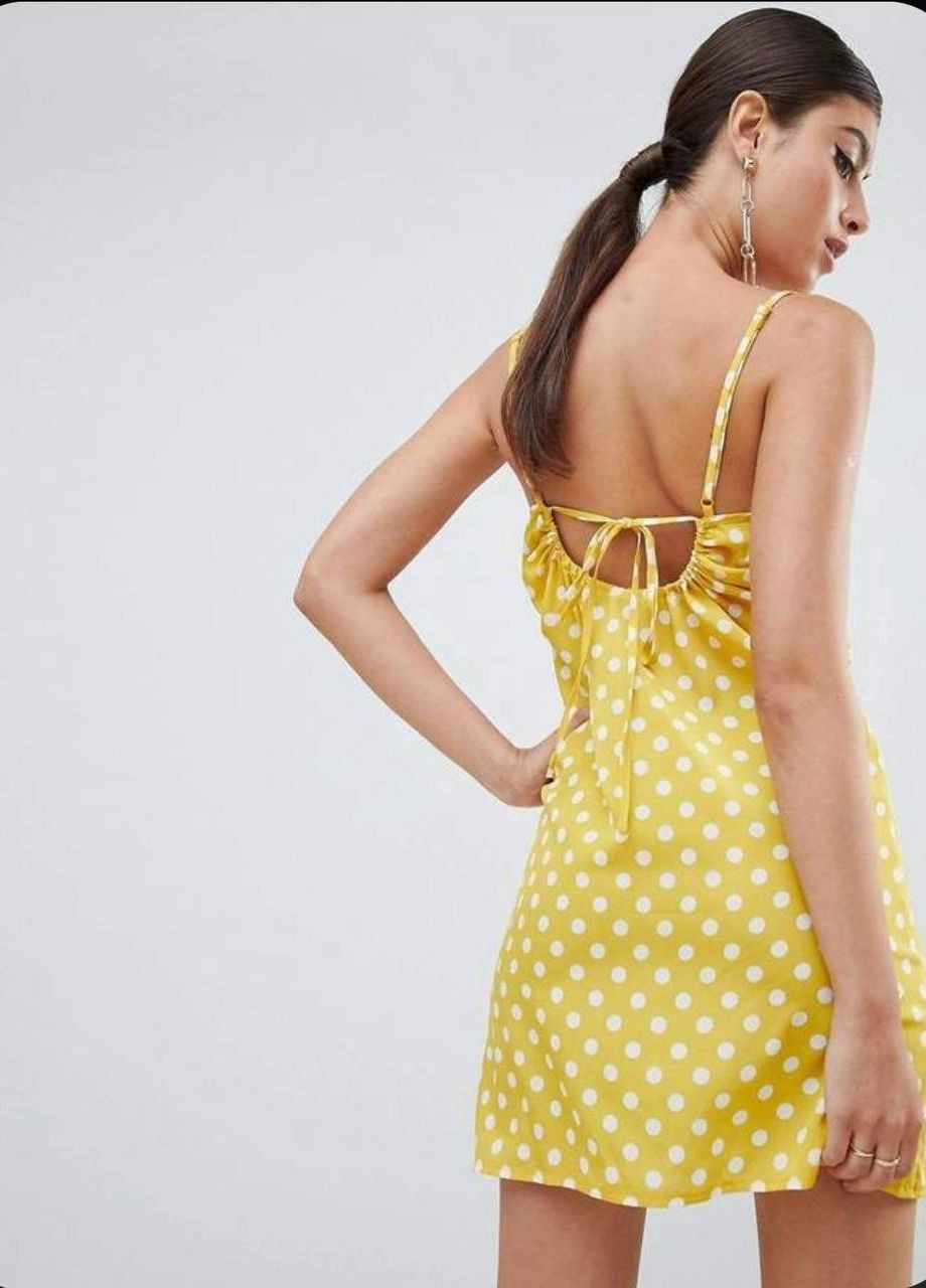 Жовтий кежуал сукня Missguided в горошок