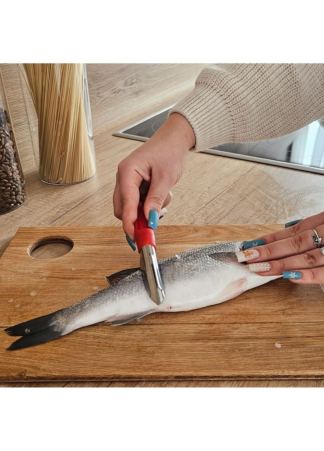 Рыбочистка нож для чистки рыбы и удаления сердцевин с картофеля, яблок, груш и перцев 18 см Kitchette (277962655)