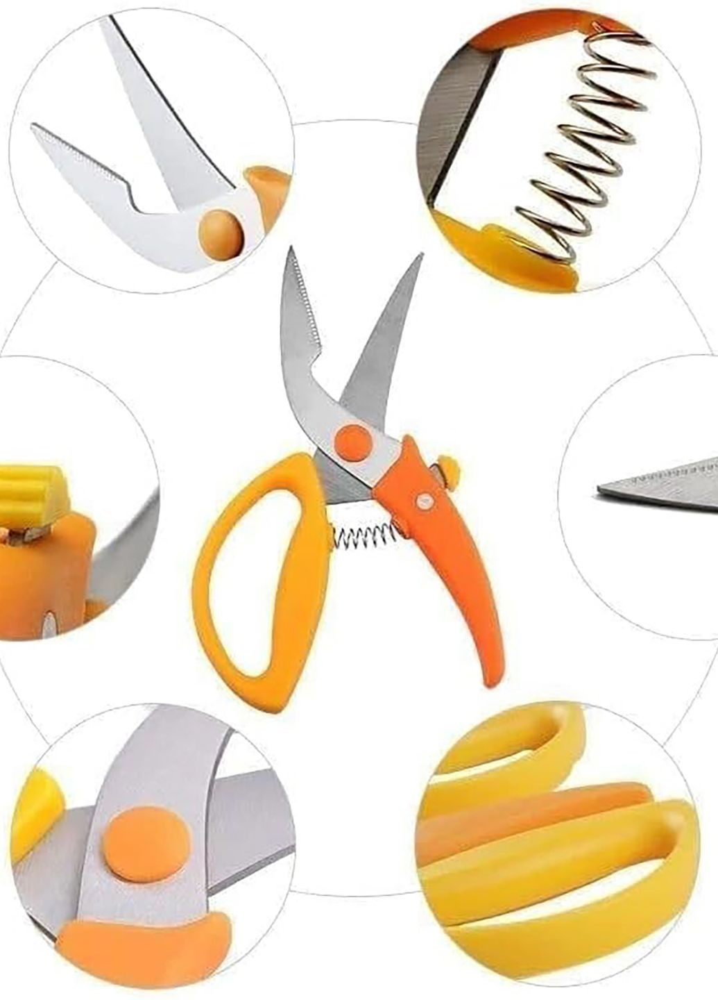 Кухонні ножиці для птиці та риби з фіксатором 22.5 см Kitchen Master (277159374)