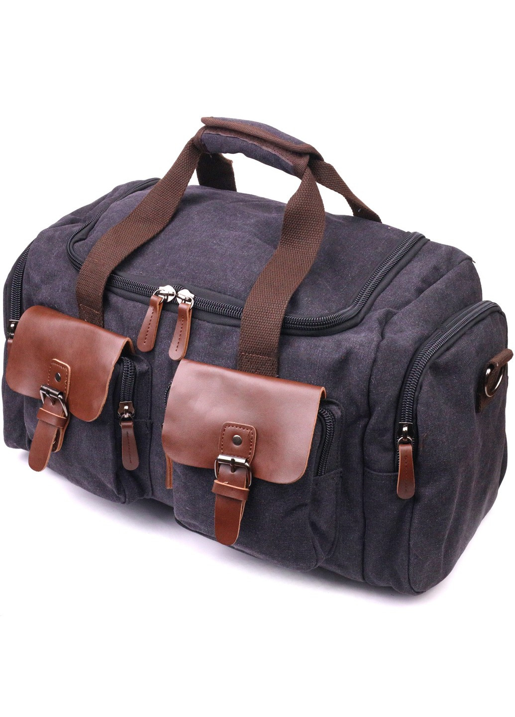 Большая дорожная сумка текстильная 21237 Черная Vintage (258267812)