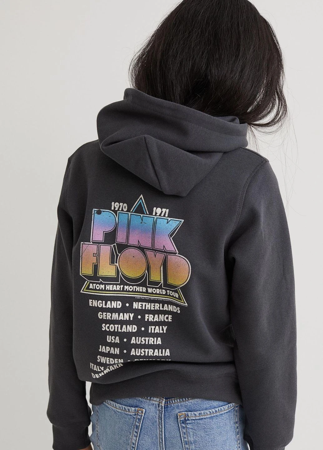 Худи флис,графит с принтом, H&M (265940145)