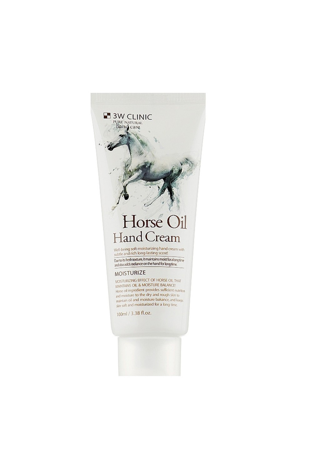 Увлажняющий крем для рук с лошадиным жиром Horse Oil Hand Cream 100 мл 3W Clinic (276844112)