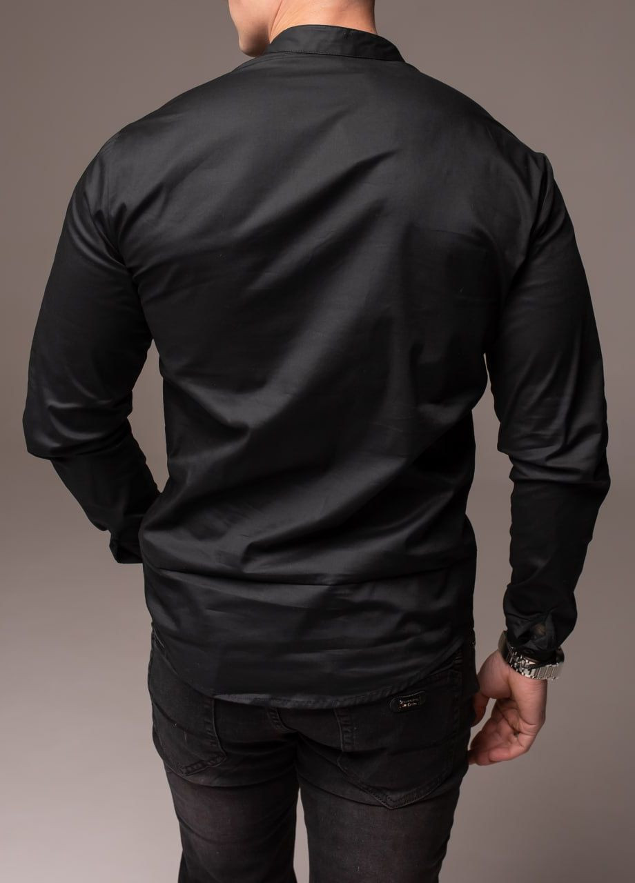 Черная классическая, кэжуал рубашка Vakko