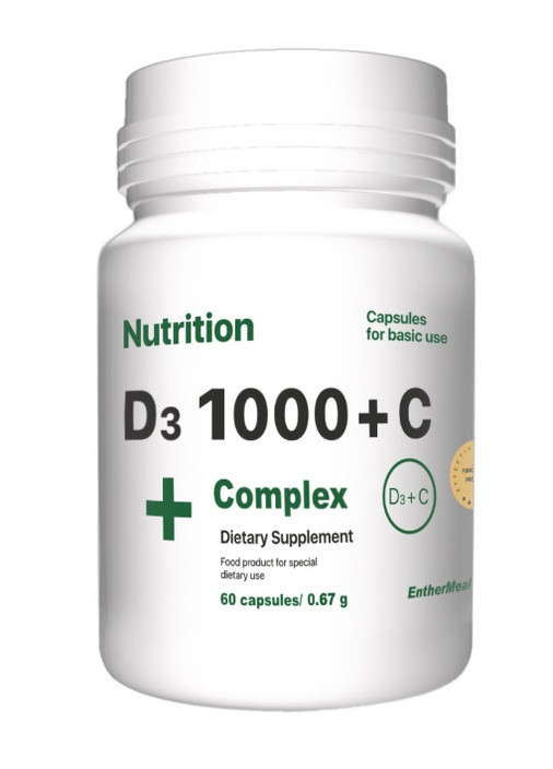 Витаминный комплекс D3 1000+С Complex+ 60 капсул EntherMeal (257941175)