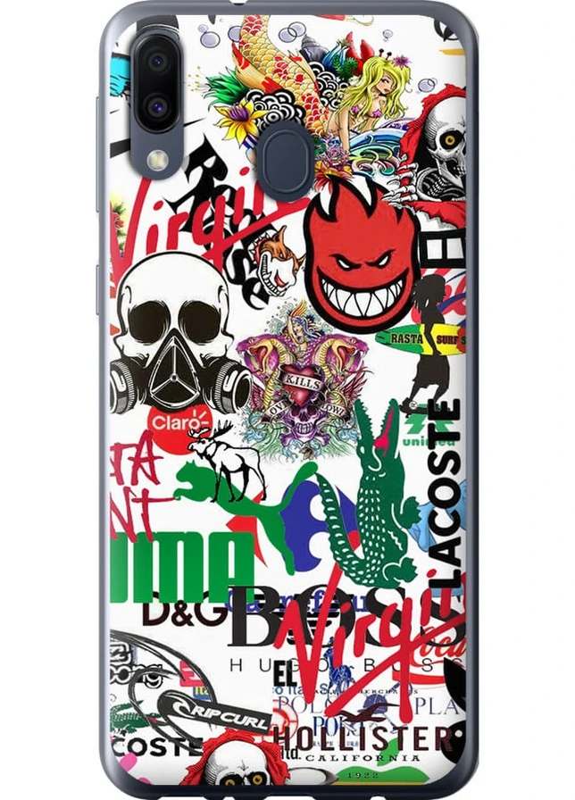 2D пластиковий чохол 'Many different logos' для Endorphone Samsung Galaxy M20 (257902999)