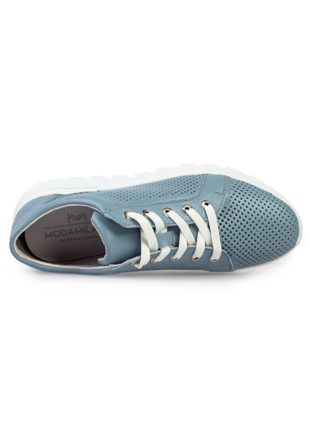 Голубые демисезонные кроссовки женские бренда 8301506_(2) ModaMilano