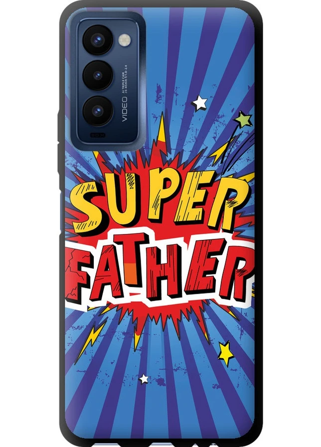 TPU черный чехол 'Супер папа v2' для Endorphone Tecno Camon 18 CH6n (258083964)