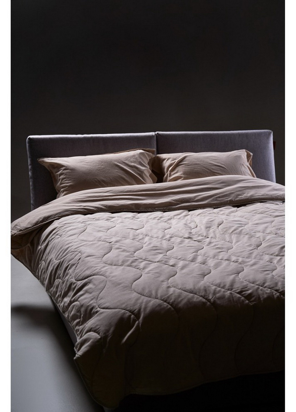 Набор хлопковый Silensa одеяло простынь наволочки бежевый двуспальный SoundSleep (259591978)