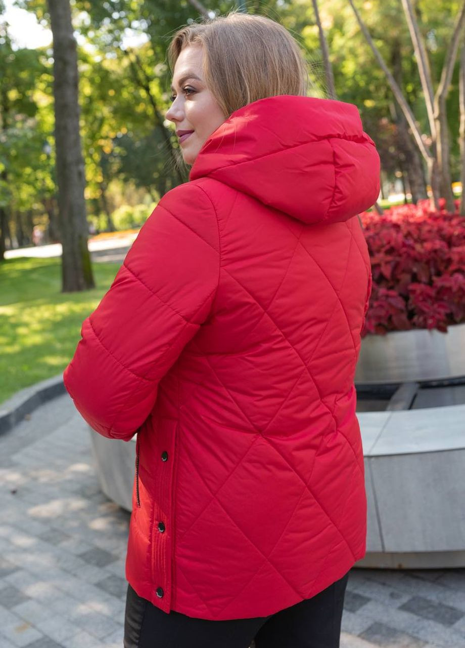 Червона демісезонна демісезонна жіноча куртка великого розміру SK
